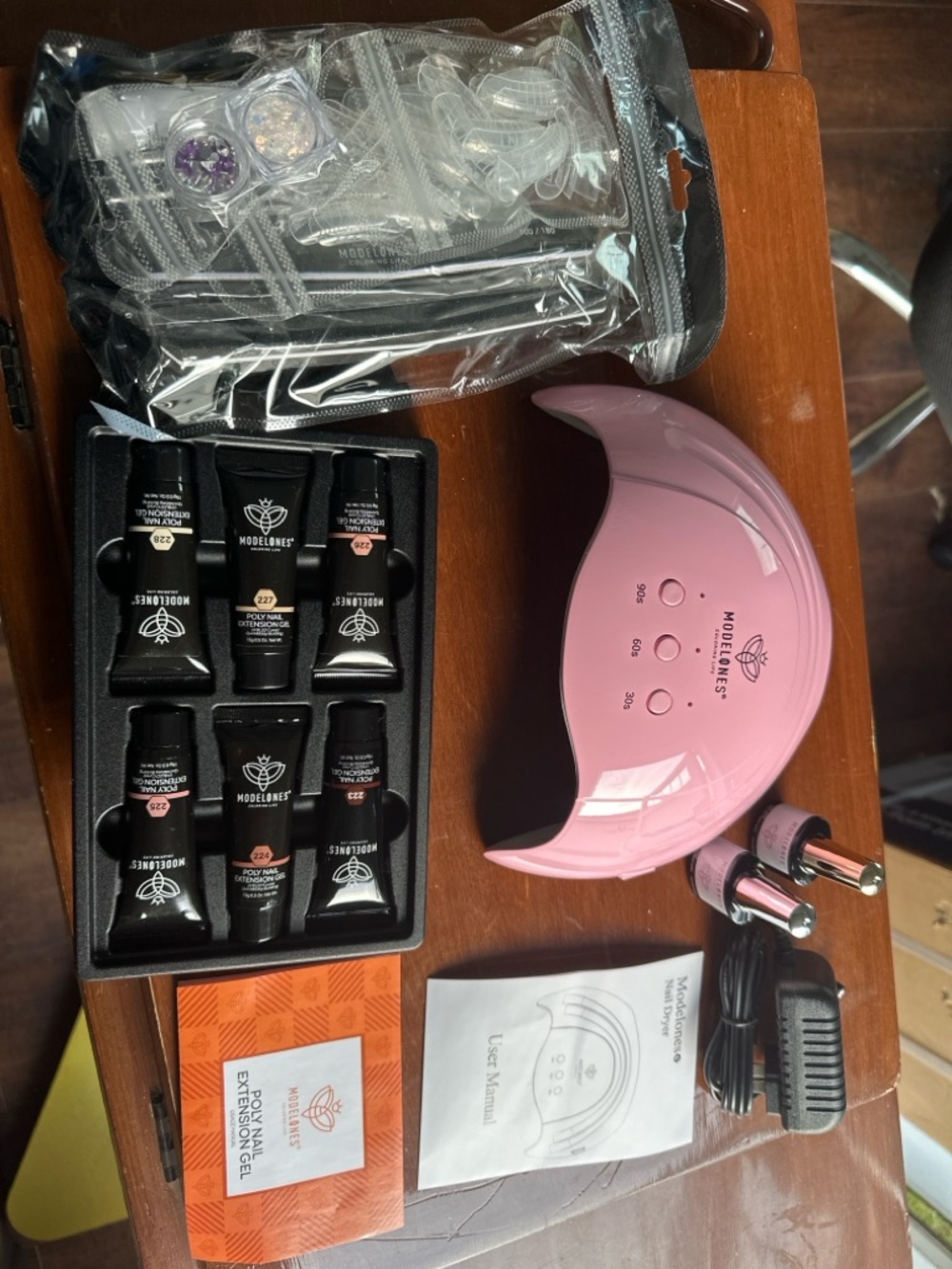 Modelones Poly Nail Extension Kit with UV LED Nail Lamp